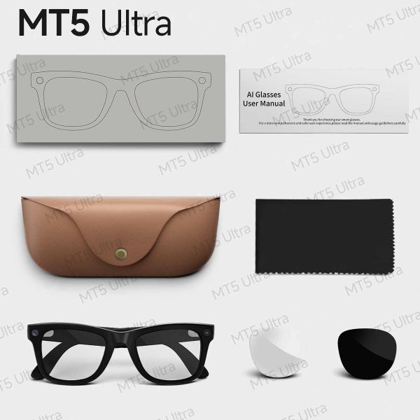 Black AI Smart Glasses MT5