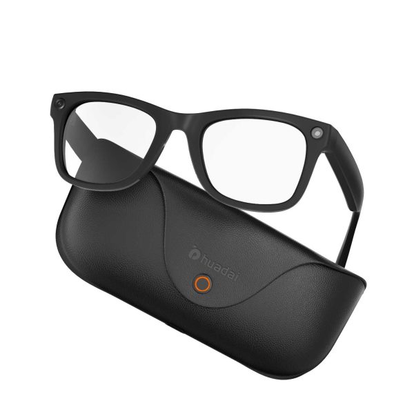 展会海报角度 黑色皮质 Blue Light Blocking AI Smart Glasses MT5